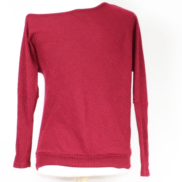 Asymmetric Red Knit Sweater - Picture 2 of 3